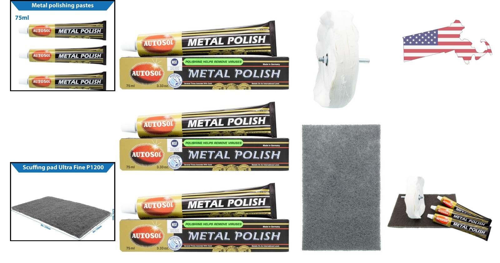 Ultimate Polishing Kit – Metal Polish for Stainless Steel, Brass, Aluminum