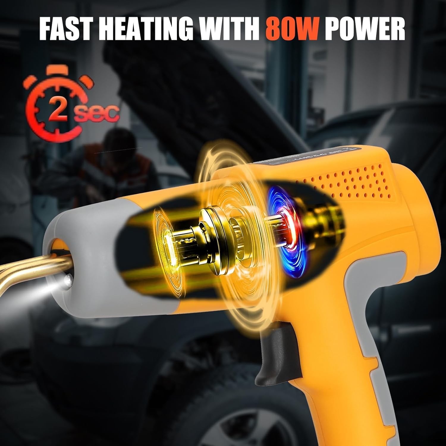 Plastic Welder Gun Kit Soldering Tool Car Bumper Repair for Dewalt 20v Battery