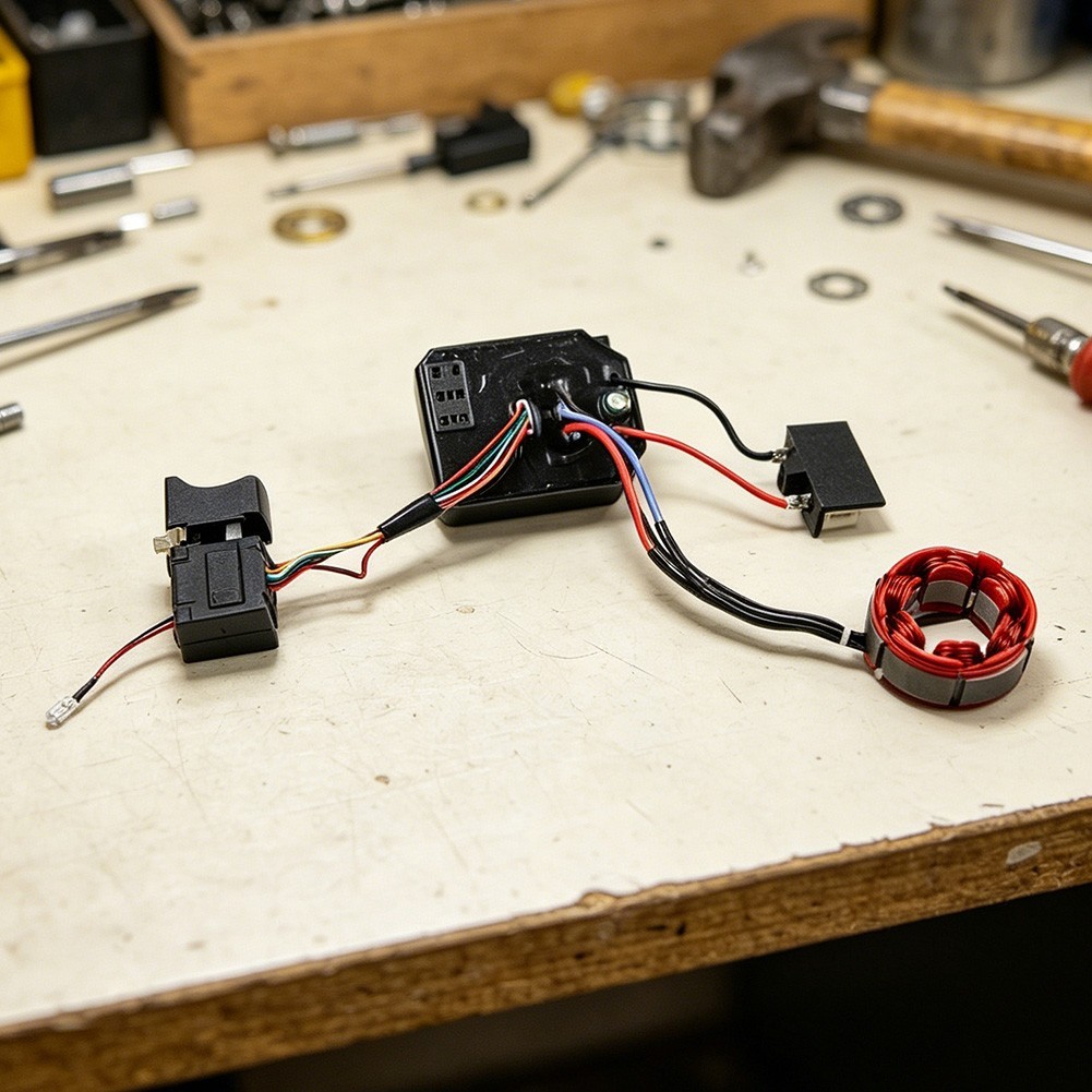 18V 21V Brushless Electric Wrench Control Board with Switch and Stator for Dayi