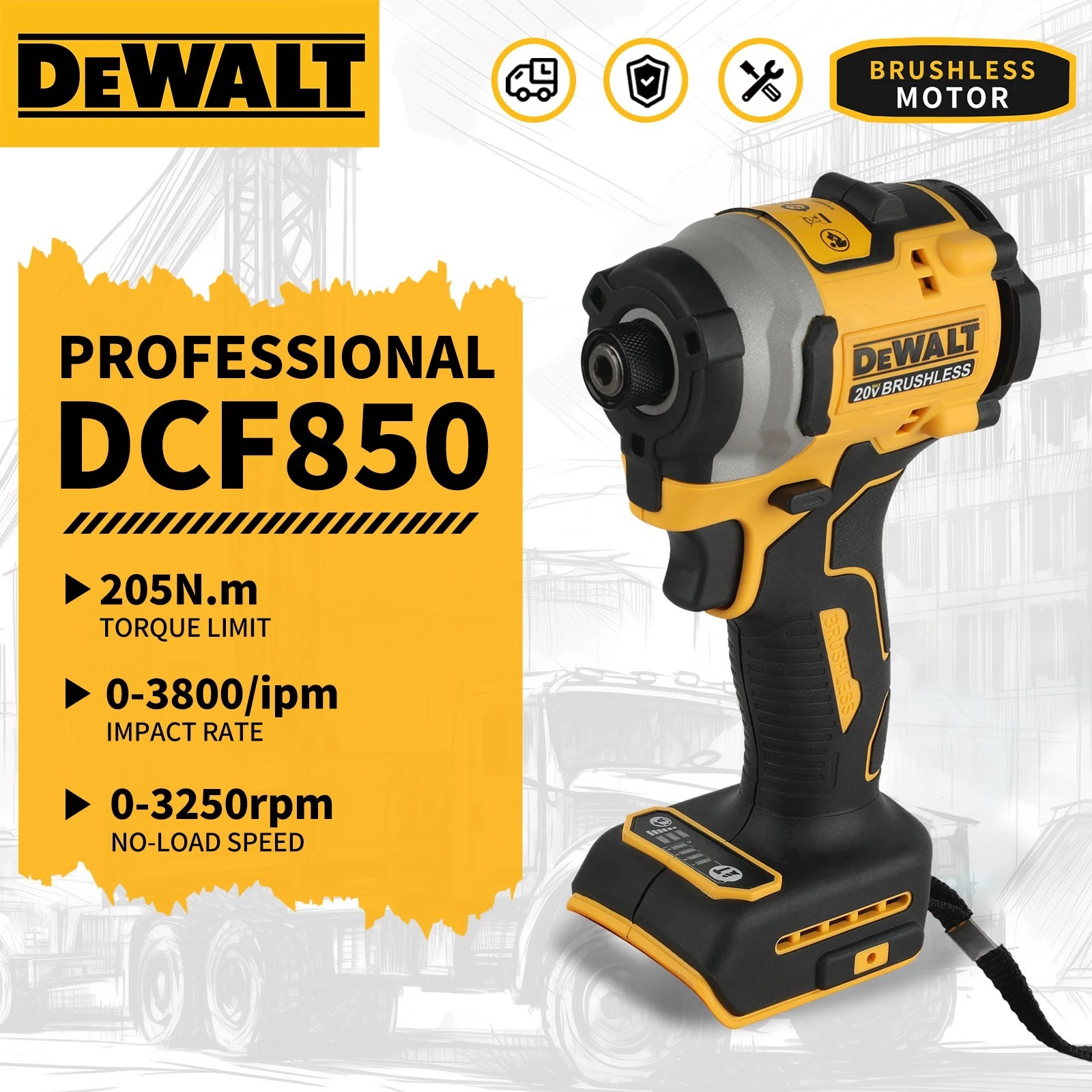DEWALT DCF850B ATOMIC 20V MAX 1/4 inch Cordless Impact Driver (Tool Only) -…