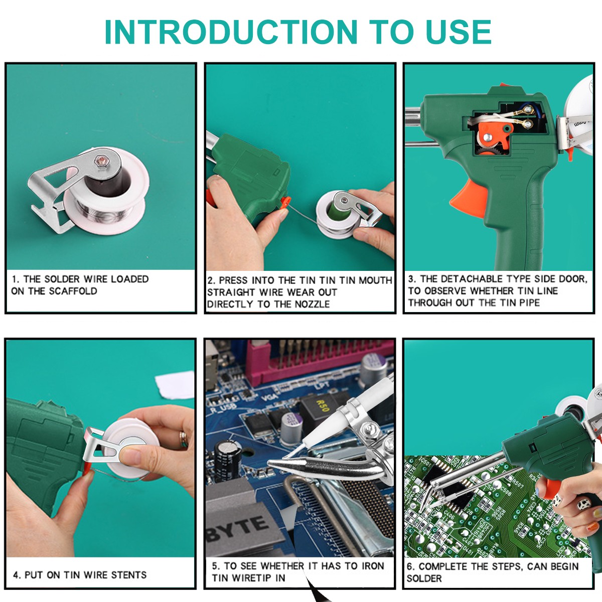 60W Electric Auto Soldering Iron Gun Kit Hand-Held Tweezers Wire Welding Tool US