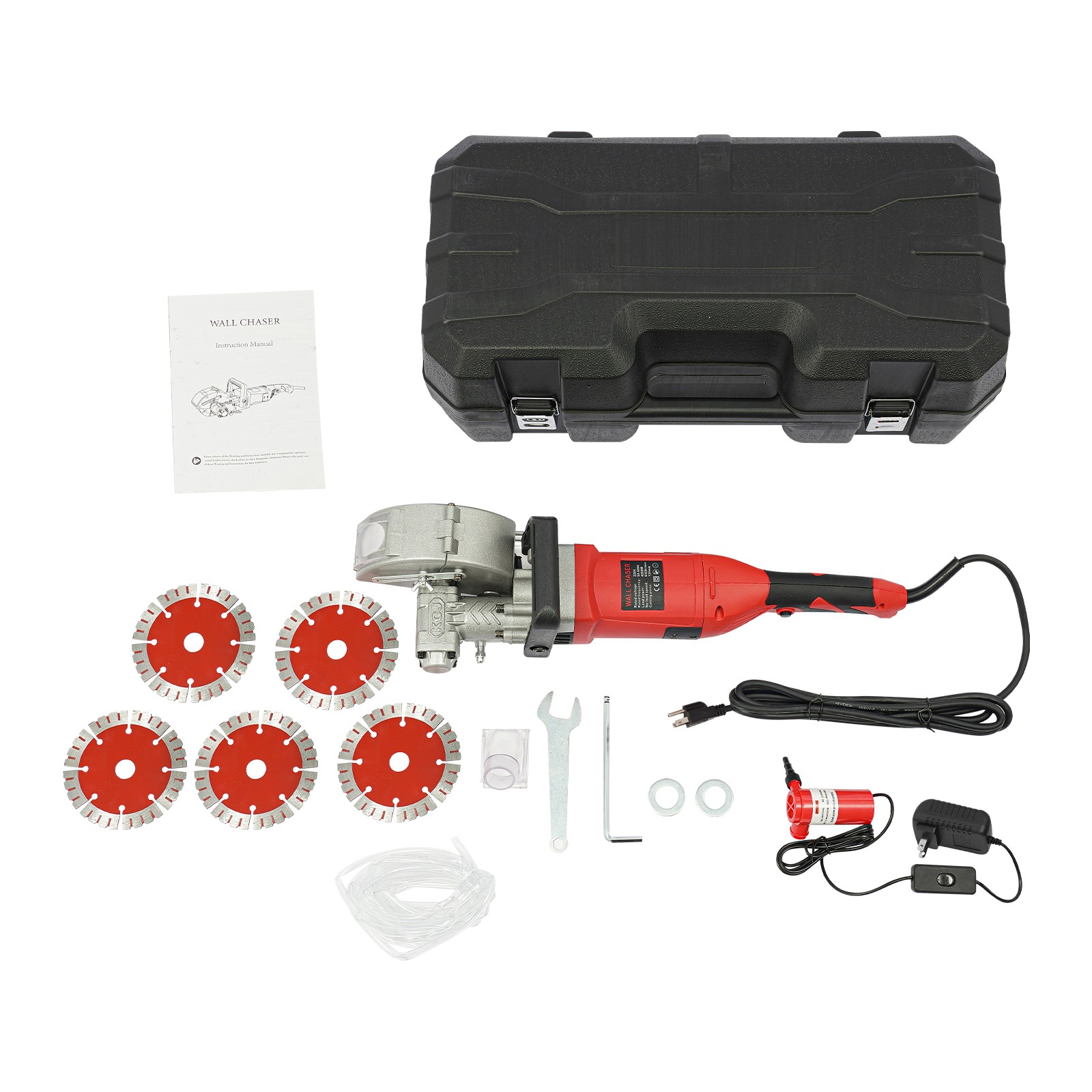 Electric Wall Groove Cutting Machine Concrete Wall Grooving Chaser w/5 Saw Blade