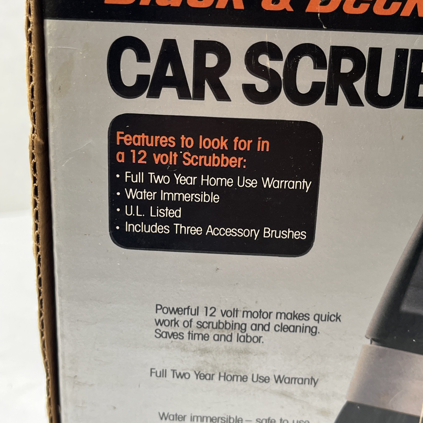 Vintage Black & Decker Car Scrubber – Model 9524 Unopened 1983 Original New