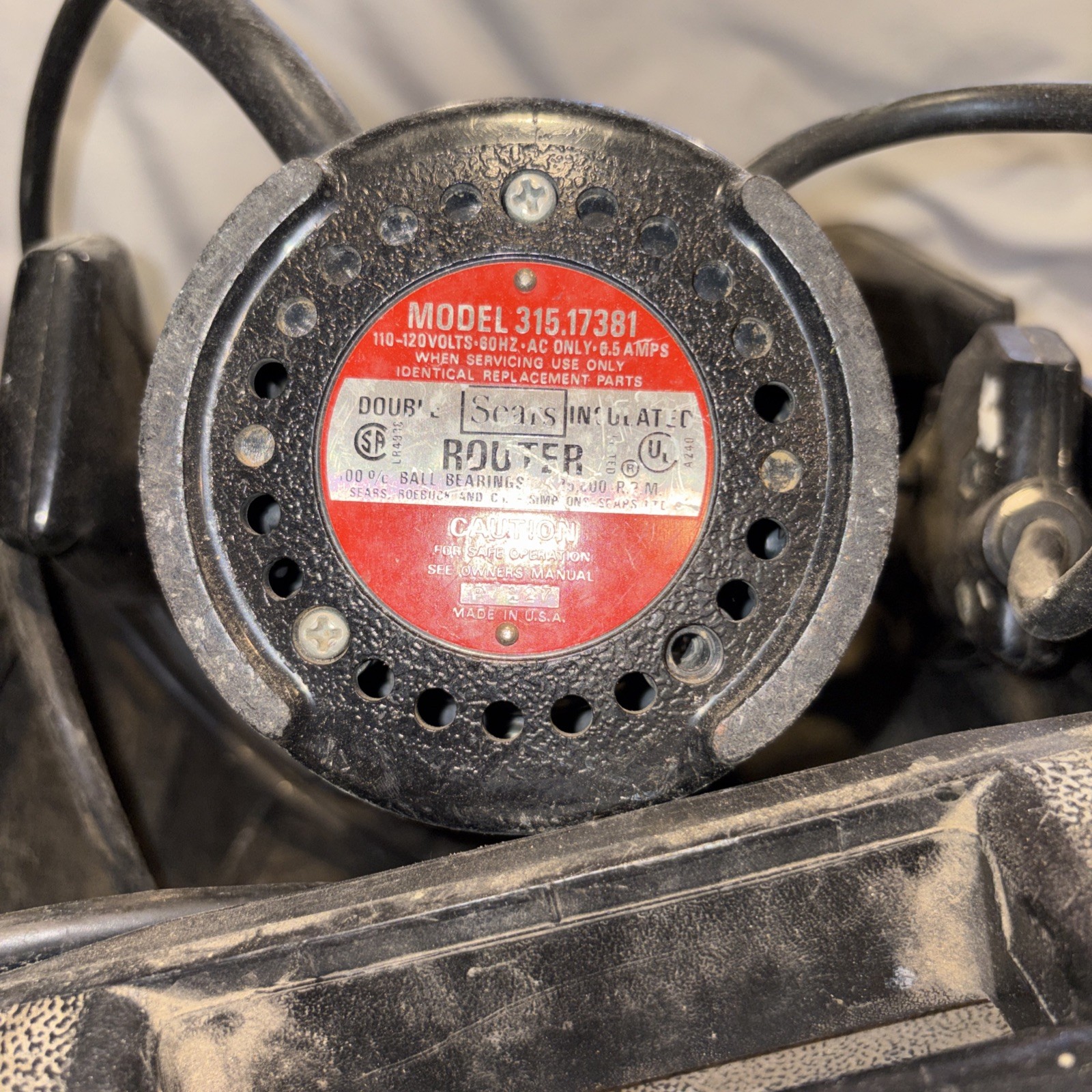 Sears Craftsman Model 315.17381 6.5 A, 1HP Router, 25,000 RPM