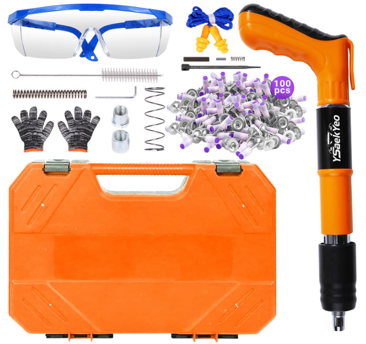 Concrete Nail Gun Kit with 100pcs Nails, 5 Speed Adjustable Manual Steel Nail