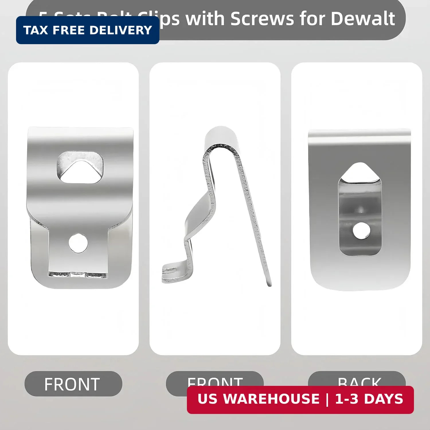 N268241 N086039 Belt Clips 304 Stainless Steel Drill Clips Tool Hooks for Dewalt