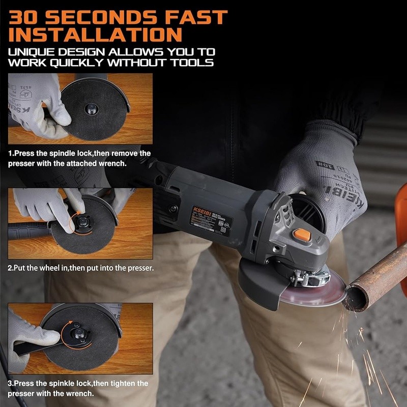 4.5 Inch Angle Grinder 950W 11000RPM Corded Tool W/ Adjustable Guard Disc New
