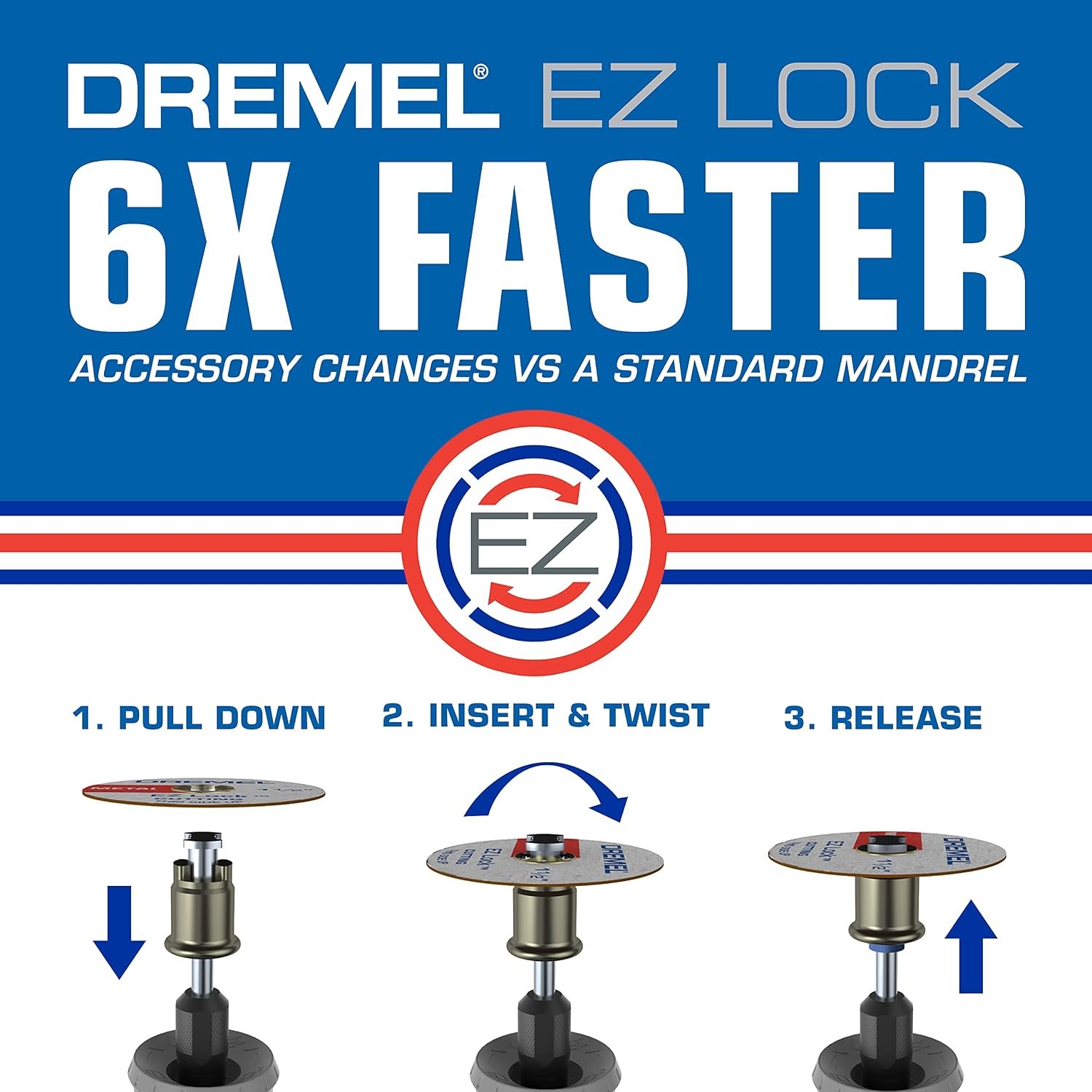 Dremel EZ406-02, EZ – Lock Starter Kit, 1 1/2-Inch (38.1 mm) Wheel Diameter, 5 P