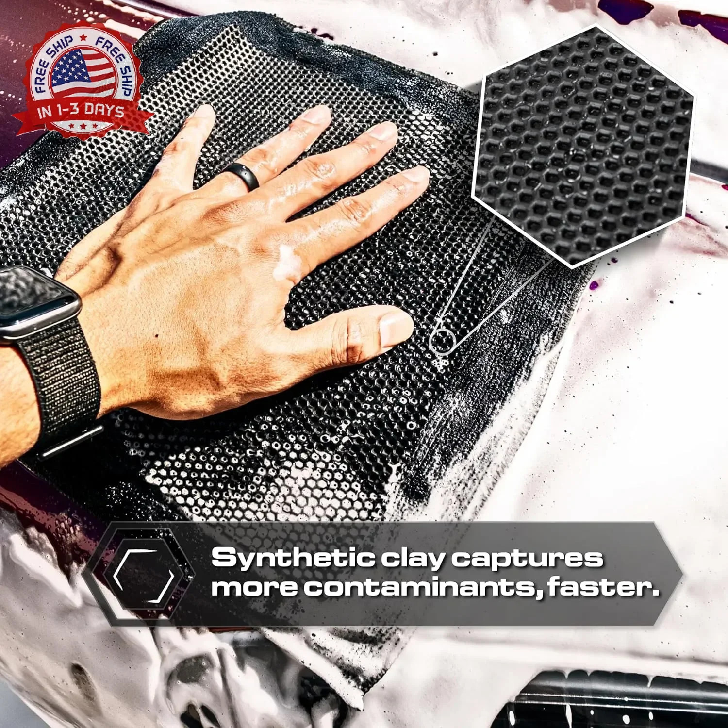 Clay Towel – Auto Detailing Synthetic Clay Towel – Decontaminate Paint