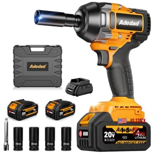 Cordless Impact Wrench 1000N.m 1/2 inch High Torque Impact 1000N.m-2 Batteries