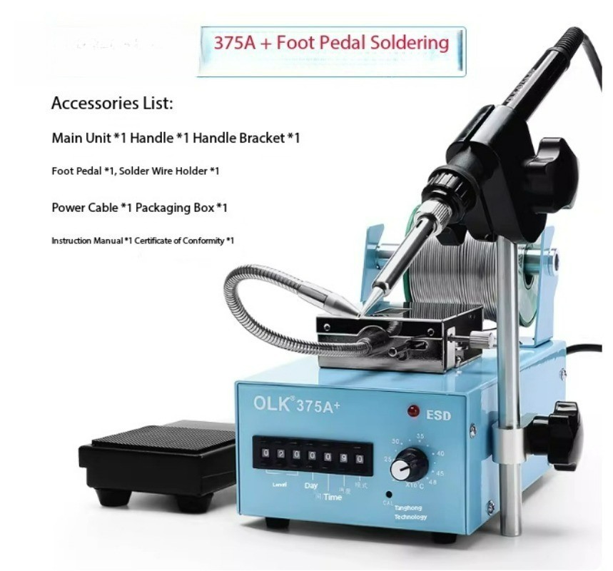 Adjustable Constant Temperature Automatic Tin Feed Soldering Machine 375C+