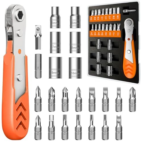 24 in 1 Right Angle Ratcheting Screwdriver Set 24pcs Ratchet Screwdriver Set