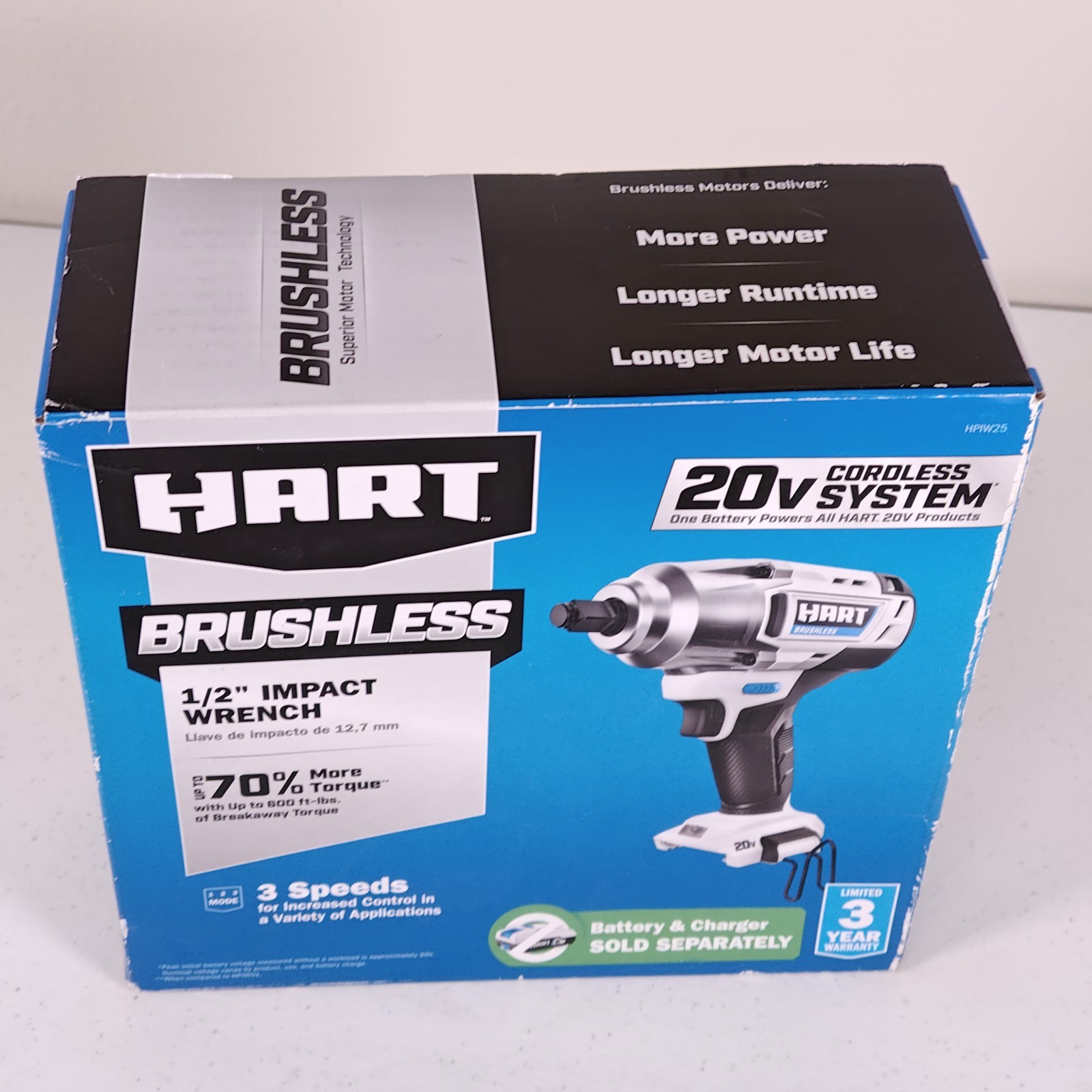 HART 20-Volt 1/2-inch Brushless Impact Wrench HPIW25 No Battery or Charger