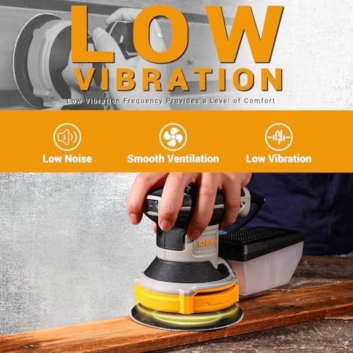 Orbital Sander Corded Hand Sander: 5&Prime; Random Orbital Sander with Dust Box, 6 Va