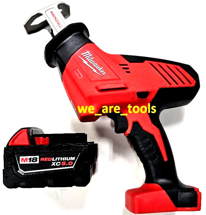 Milwaukee 2625-20 M18 Hackzall Recip Saw, (2) 48-11-1850 5.0 AH Battery 18 Volt