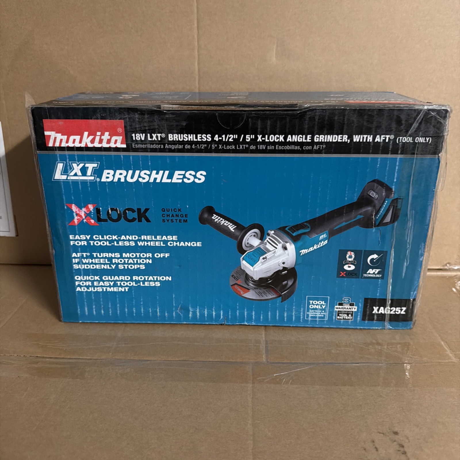 Makita XAG25Z 18V Cordless Brushless X-Lock 4.5 – 5&Prime; Grinder 18 Volt