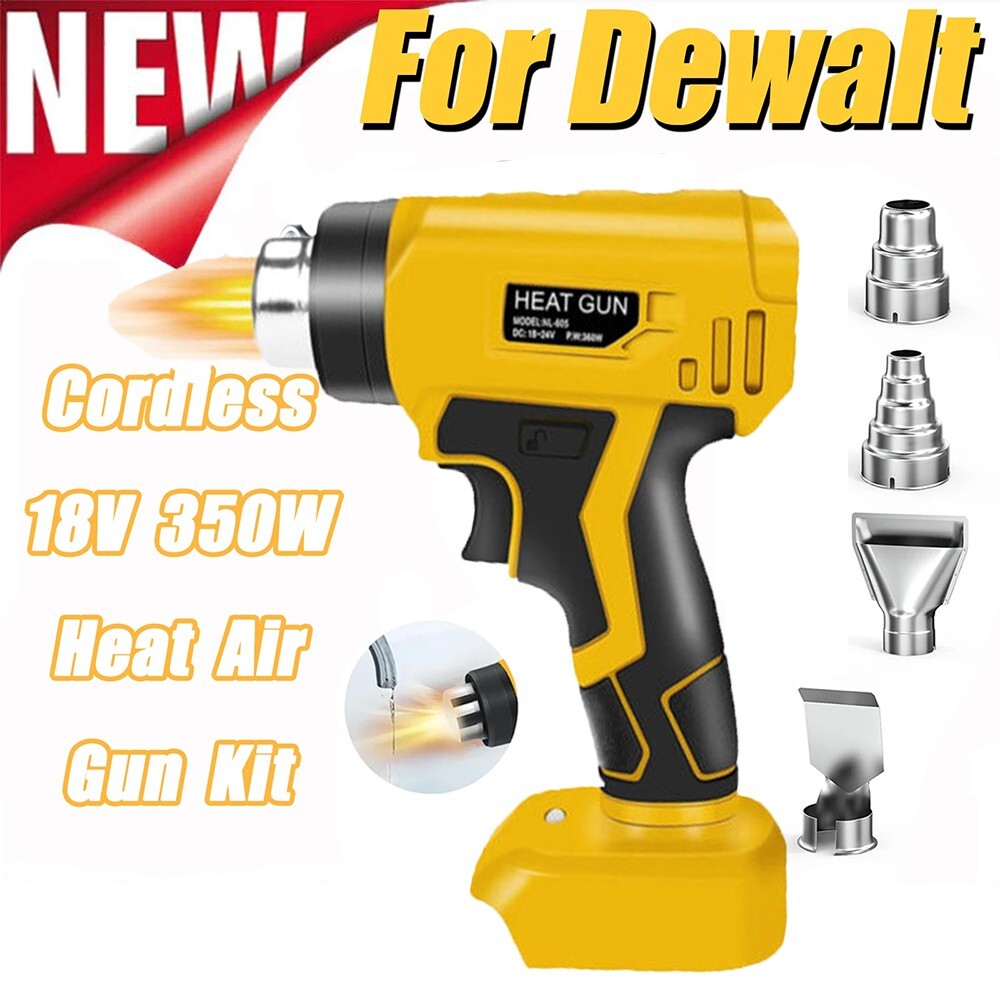 360W Cordless Heat Gun Hot Air Gun For Dewalt 20V Li-ion Battery w/4 Nozzles✡
