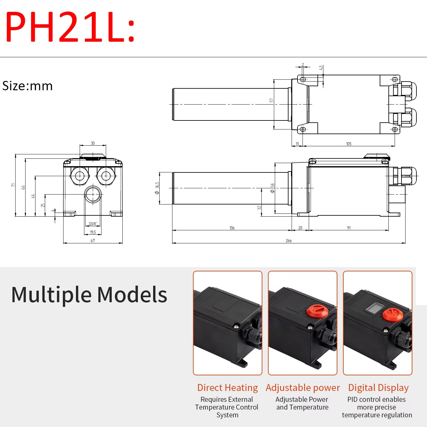 Electric Hot Air Gun Quick Heat Variable Temperature Industrial Heating Machine