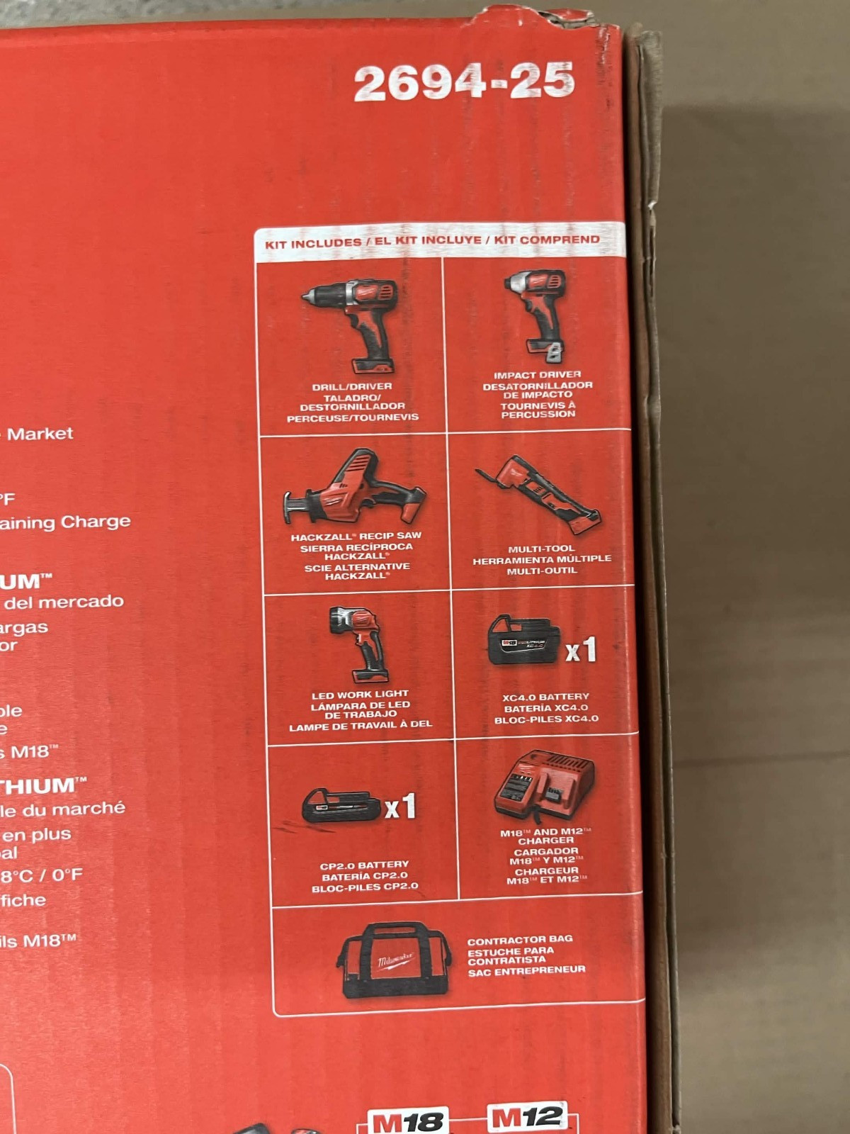 Milwaukee M18 2694-25 Cordless 5 Tool Combo Kit 2 Batteries & Charger