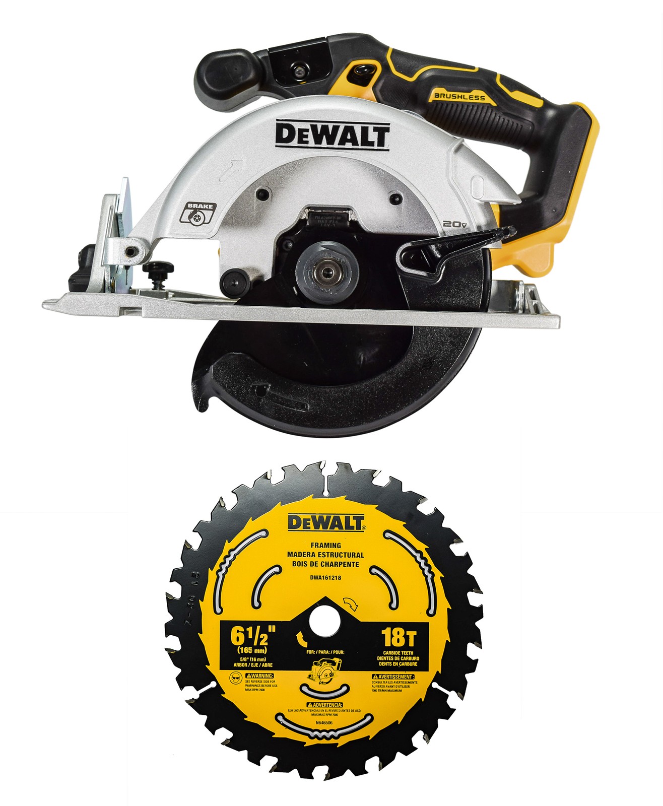 DeWalt DCS565B 20V Cordless 6 1/2&Prime; Sidewinder Style Circular Saw (Tool Only)