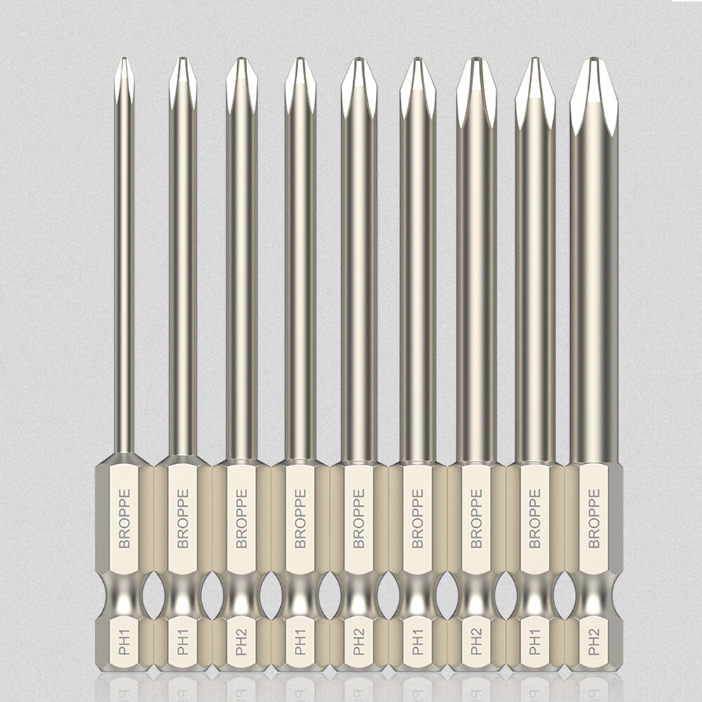 50-200mm Hex TORX PH Assorted Screwdriver Bits Set 1/4&Prime; Hex Shank S2 Alloy Steel