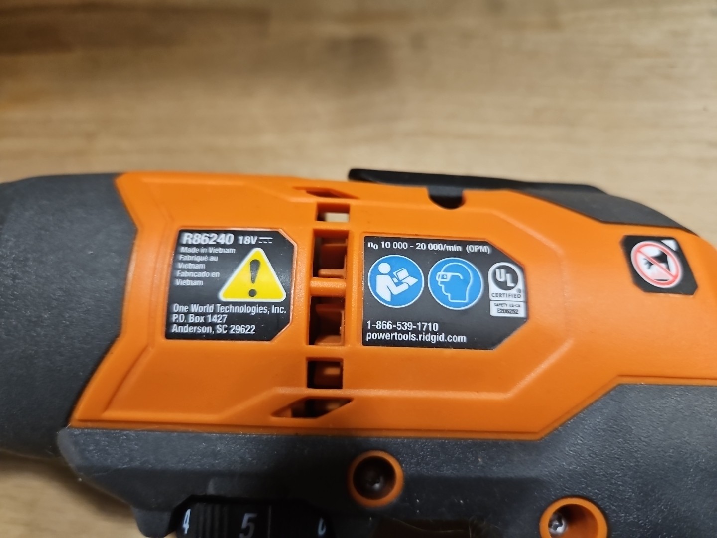 RIDGID R862105B 18V Oscillating Multi-Tool with Tool-Free Head (Tool Only)