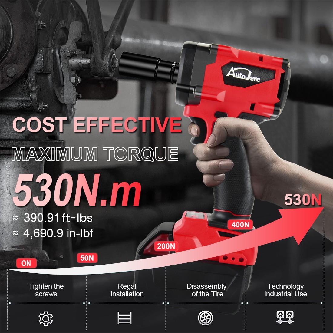 Cordless 1/2&Prime; Compact Impact Wrench Compatible Milwaukee M18 Battery Bare Tool