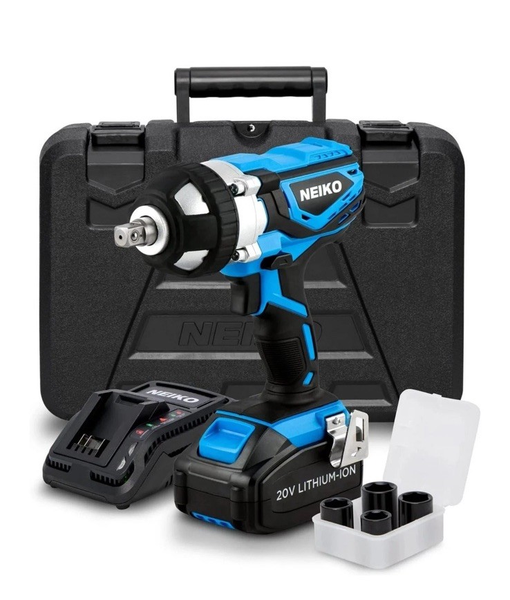 10878A 1/2-Inch-Drive High-Torque Cordless Electric Impact-Wrench Kit with 20…