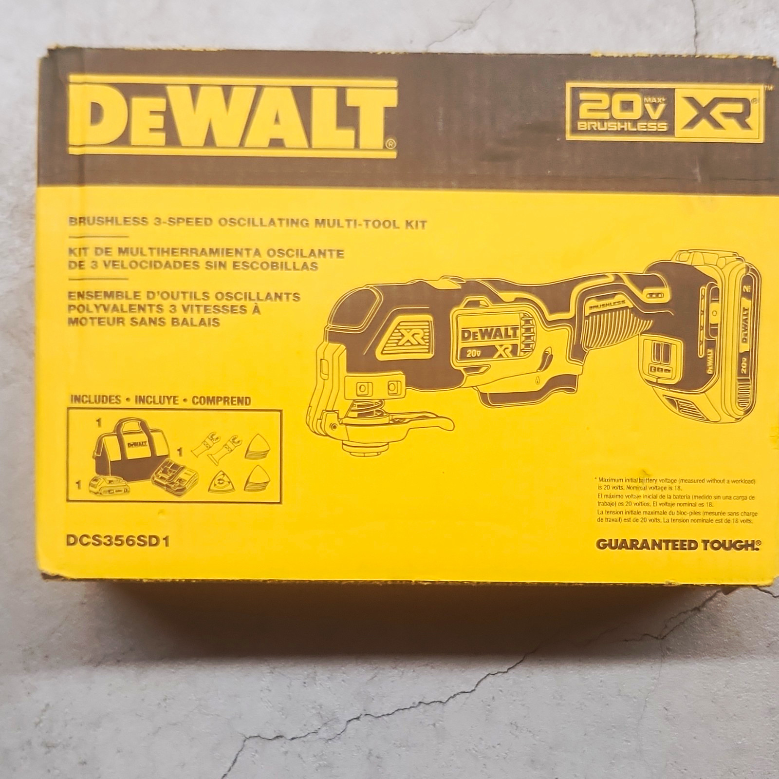 DEWALT 20V MAX XR Brushless 3-Speed Oscillating Multi-Tool Kit DCS356SD1