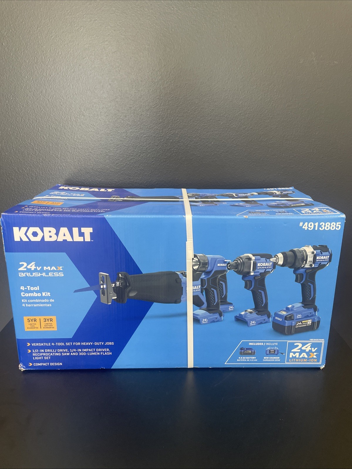 NEW Kobalt 24v Brushless Power 4-Tool Combo Kit w/ Soft Case, battery & Charger