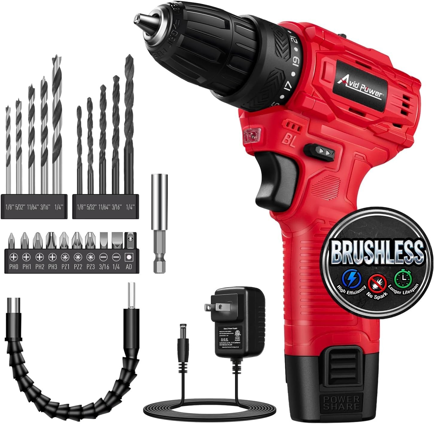 Elite 12V Brushless Cordless Drill Set – 250 Inch Pounds Torque & Accessories