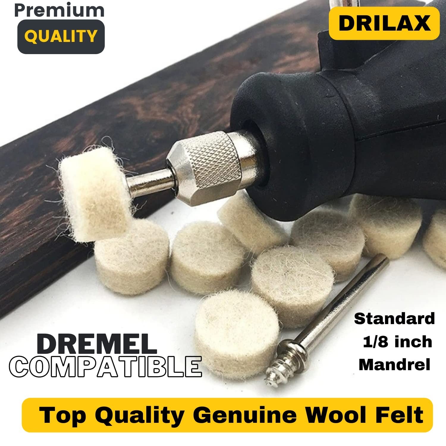 Superior 100 Pc Felt Buffing Wheel Set – Thick Mandrels for Professional Finish