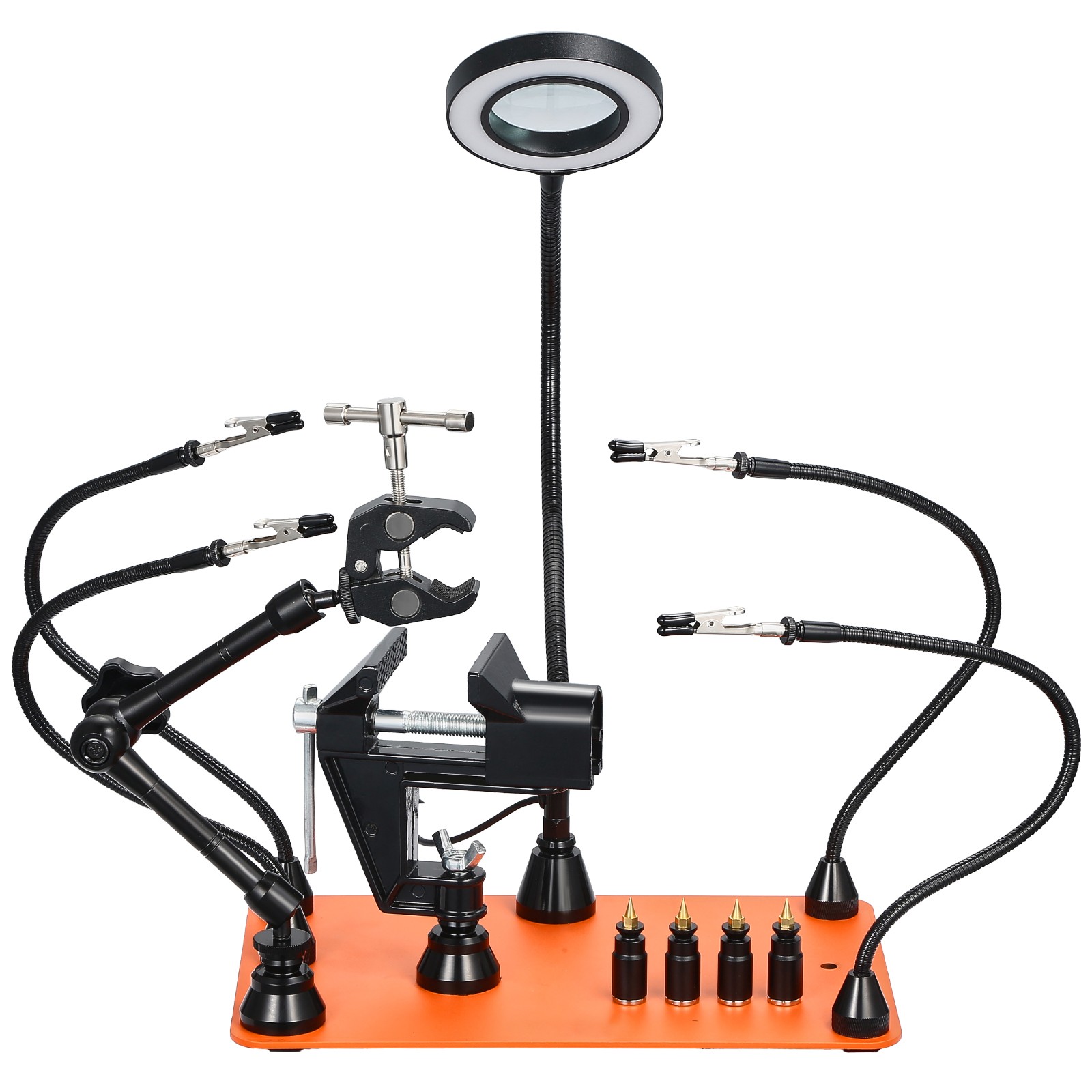 Magnetic Helping Hands Soldering Station Vise Magnifying Lamp 4 PCB Holder