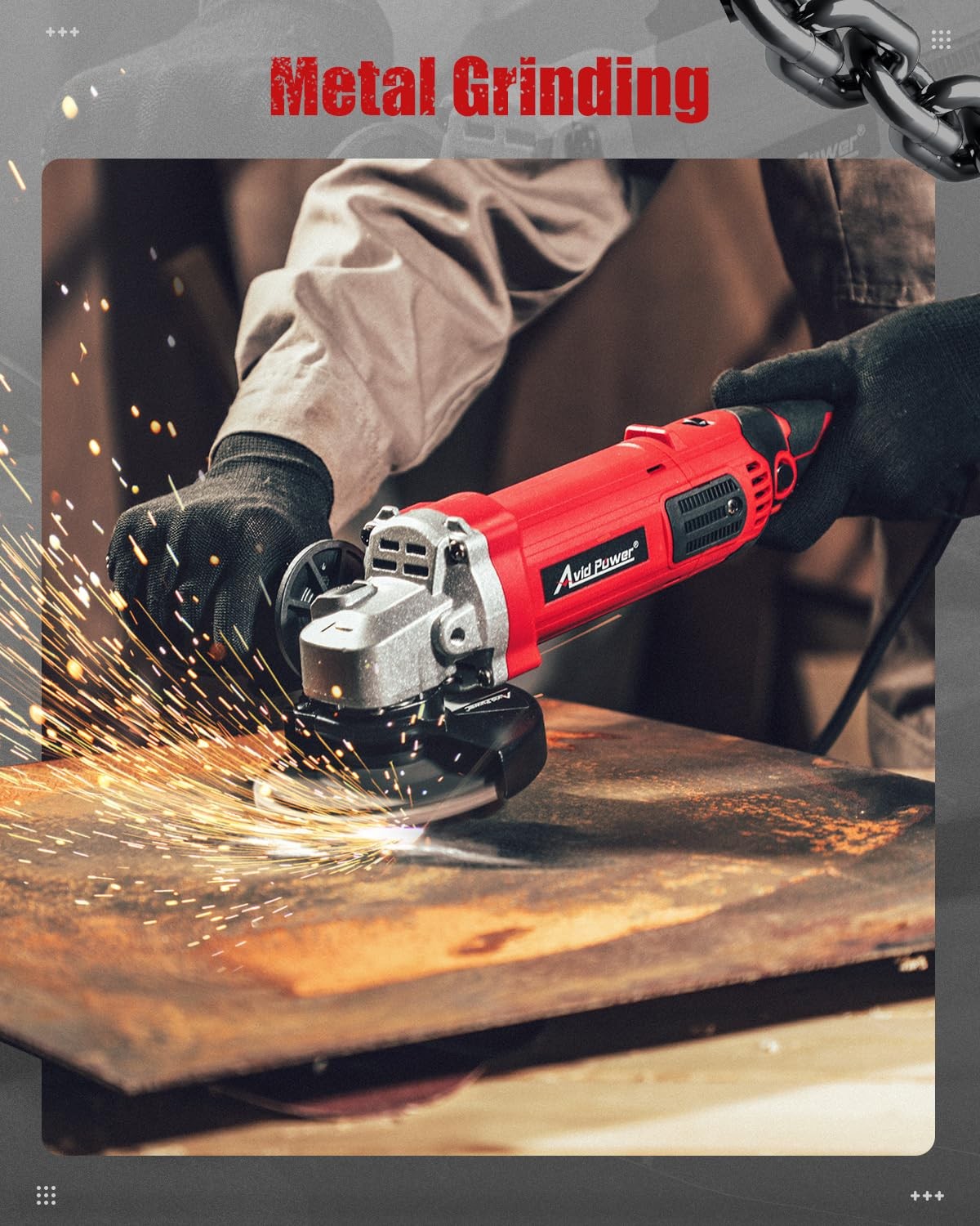 Angle Grinder 4-1/2 Inch 8.0 Amp 1000W Electric Grinder Tool 7-Variable-Speed…