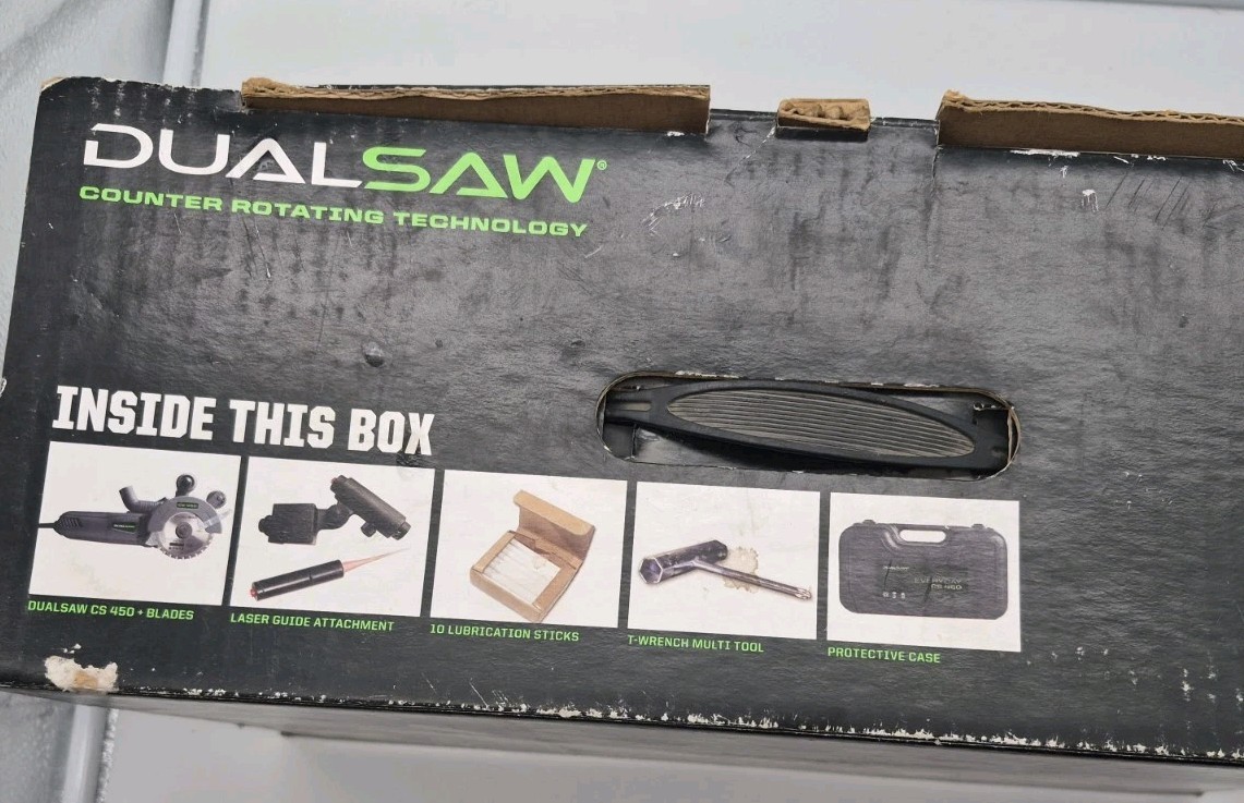Dual Saw CS450 4 1/2&Prime; Counter Rotating Double Blade Circular Saw w/ Laser Guide