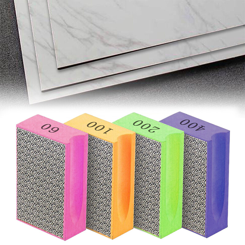60-400 Grit Diamond Polishing Hand Pads Grinding Block For Granite Marble Glass