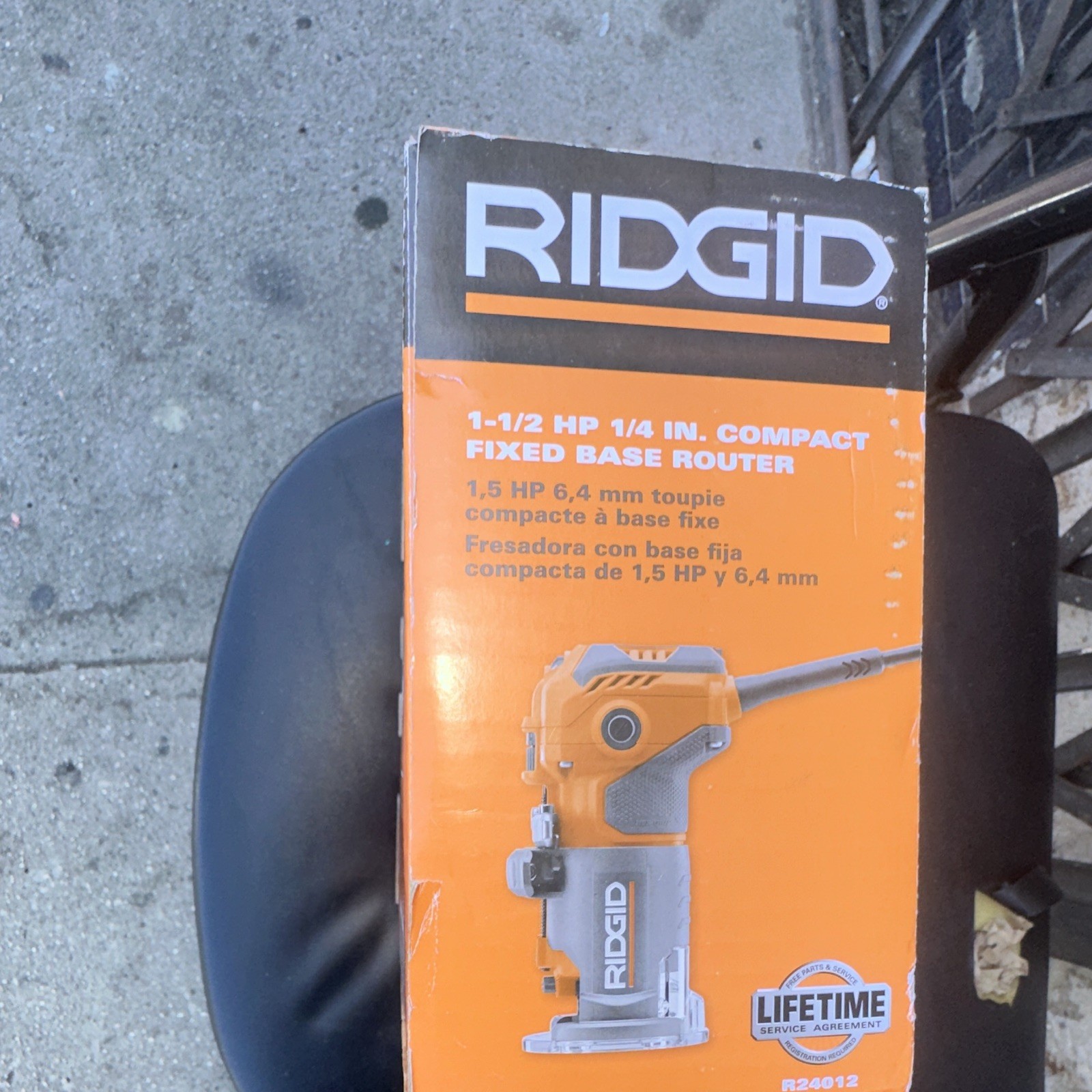 RIDGID R24012 1-1/2 HP 1/4 in Fixed-Base Corded Router 120V Orange