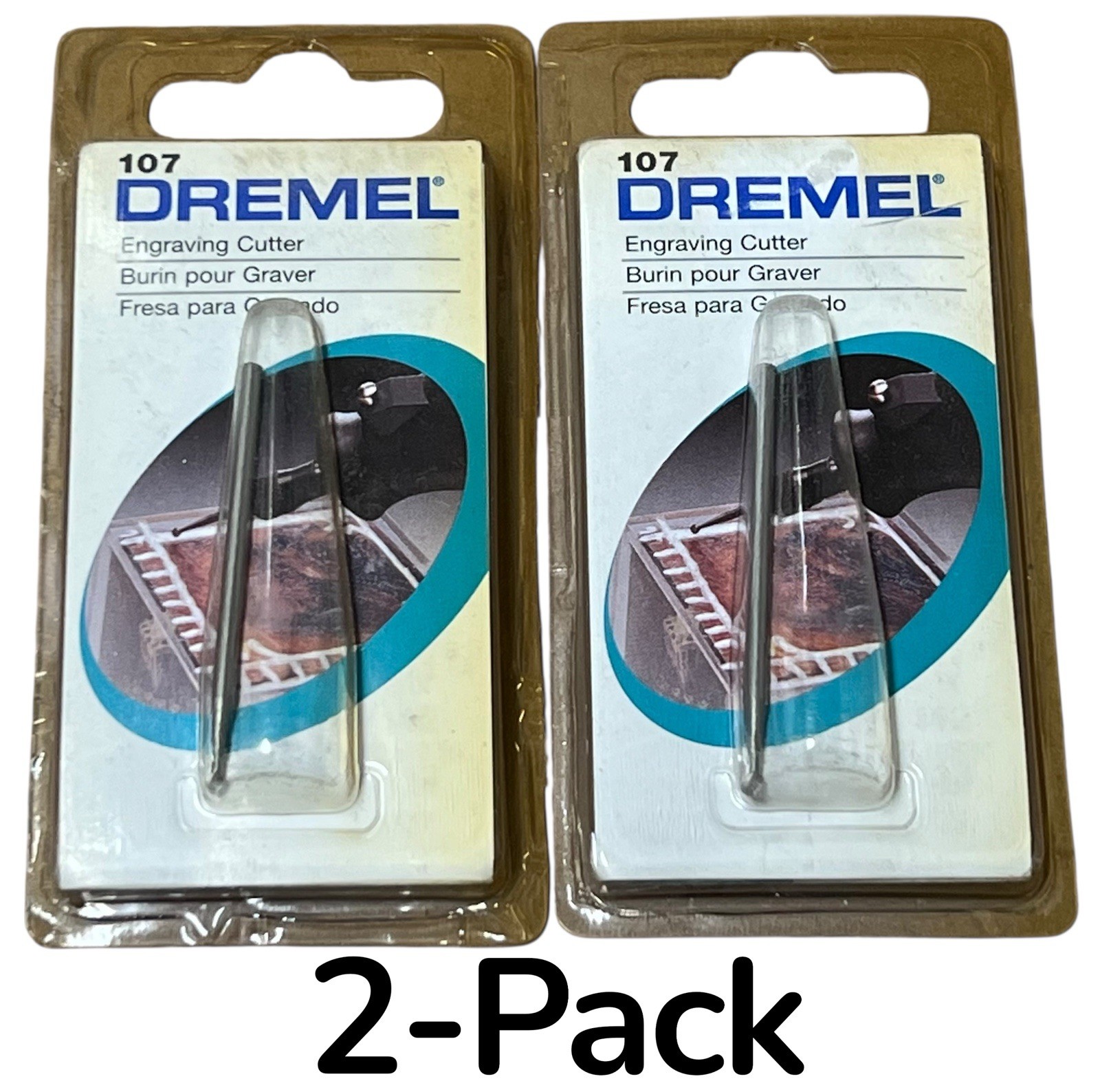 Genuine Dremel 107 Engraving Cutter 3/32 » ( 2-Pack ) Nos-Sealed