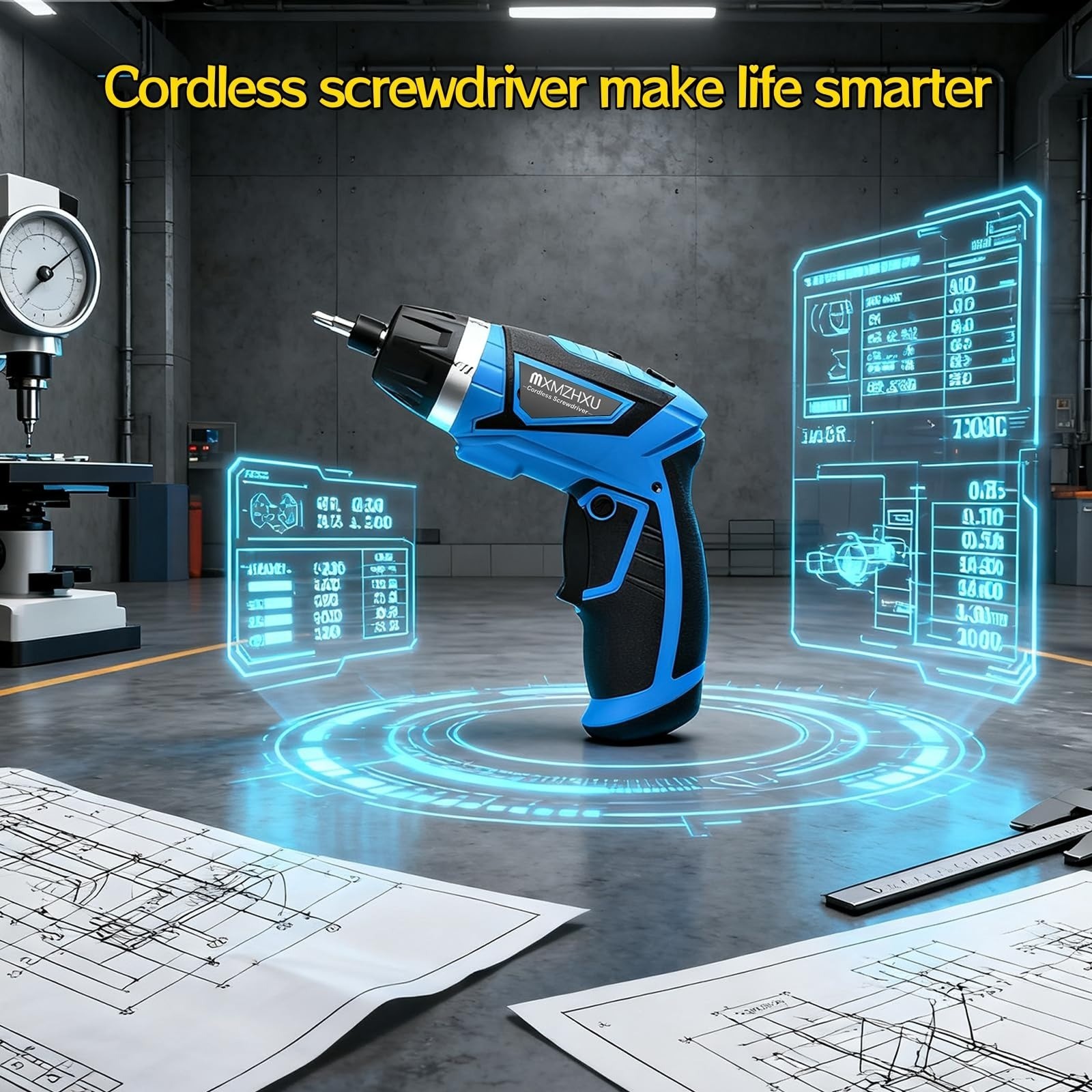 MXMZHXU 8V Cordless Screwdriver, 10+1 Torque, 2000mAh Battery, 50-Piece Kit