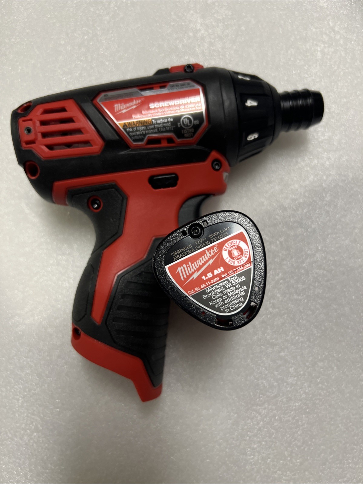 Milwaukee M12 2401-20 1/4 inch Cordless Hex Screwdriver