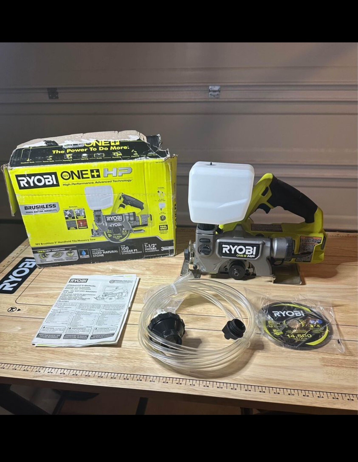 Ryobi PBLHTS01B ONE+ HP 18V Cordless Handheld Wet/Dry Masonry Tile Saw