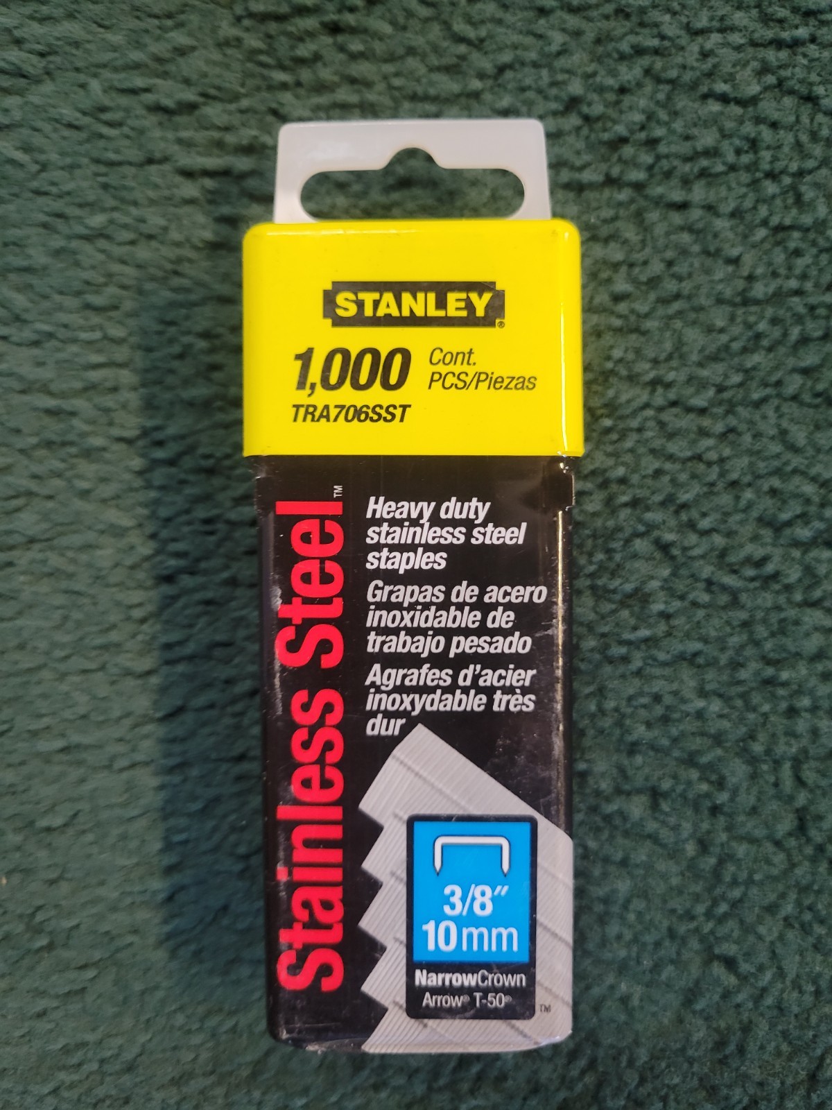 Stanley TRA706SST 3/8-Inch 10mm Heavy-Duty Stainless Steel Narrow Crown Staple