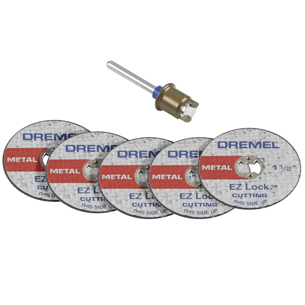 EZ406-02 EZ Lock 1-1/2&Prime; Metal Cut-Off Wheel & Mandrel Rotary Tool Accessory