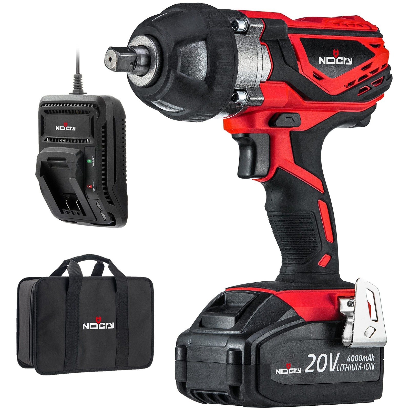 20V Cordless Impact Wrench Kit – 300 ft-lb (400 N.m) Torque, 1/2 inch Detent …