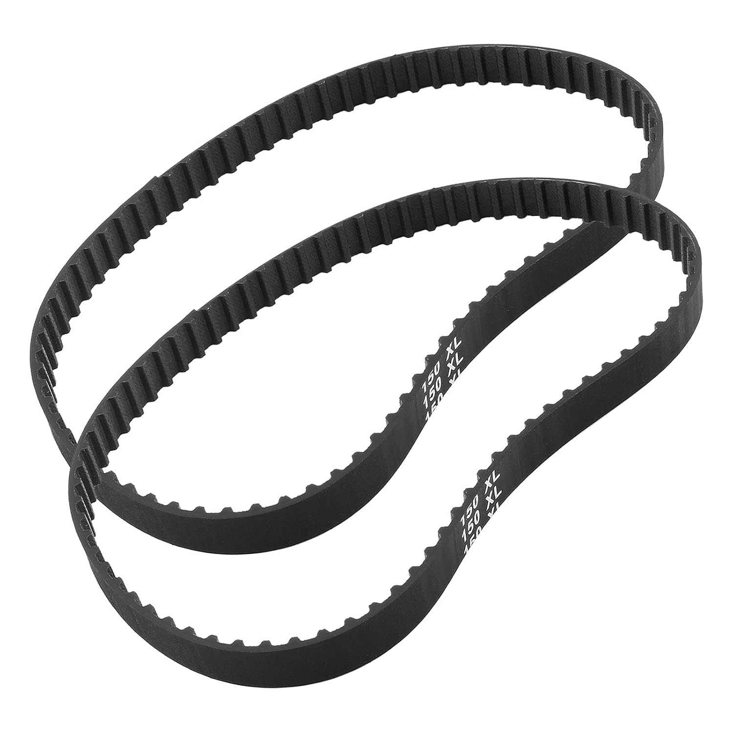 2Pcs 150XL 037 Timing Belt 75 Teeth Black Cogged Rubber Geared Belt 10mm Cog
