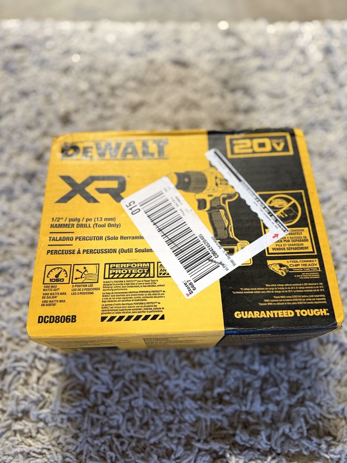 New Dewalt DCD806B 20V Max XR 1/2&Prime; 2 Speed Brushless Hammer Drill Driver Li-ion