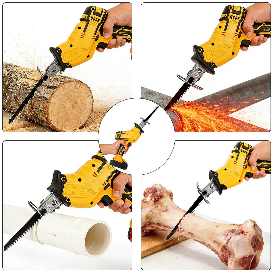 Cordless Reciprocating Saw Kit with 2 Batteries & 4 Blades, Variable Speed