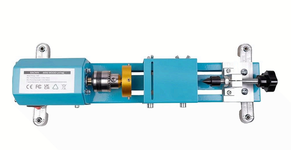 Mini Wood Lathe Machine 24V 96W 7-Speed Multi-Purpose for Cutting & Milling