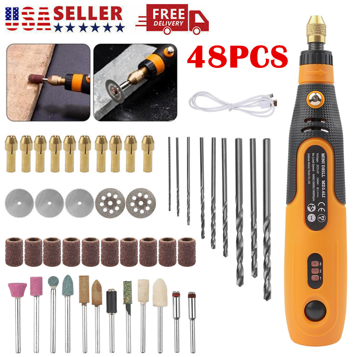 48pcs Abrasive Set For Cut Rotary Tool Accessories Grinding Sanding Polishing US