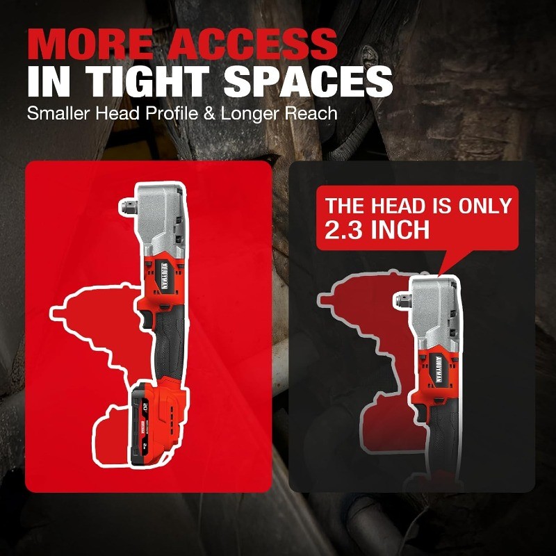 20V Brushless Right Angle Impact Wrench, 1/2&Prime;, 207 FT-LBS(280.NM) | Slim 90°head